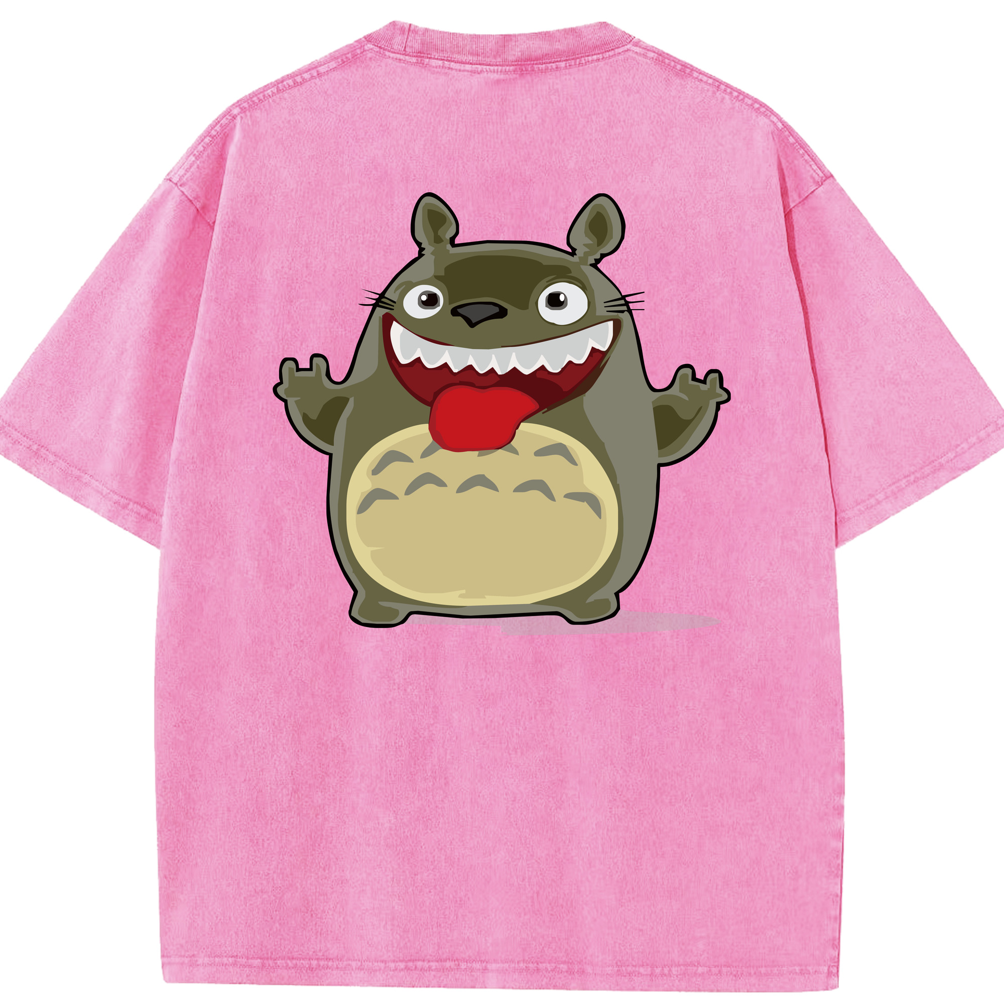 （画像用） となりのトトロ 草壁メイ 草壁サツキ My Neighbor Totoro Satsuki Kusakabe Mei Kusakabe 綿100% ヴィンテージ風 半袖Tシャツ（背面プリント）